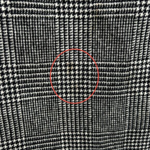 VINTAGE 70s SAINT LAURENT Wool Houndstooth Plaid Pencil Skirt XS Black White - Picture 12 of 16